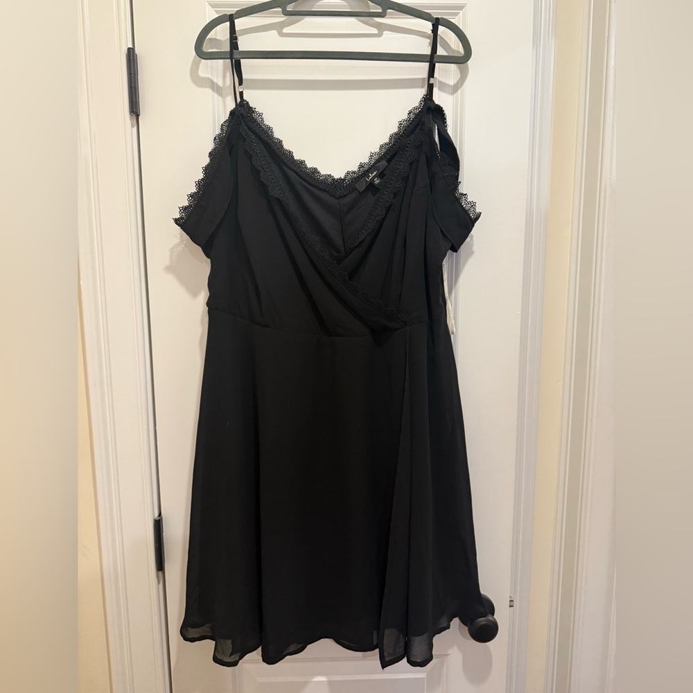 Lulu's Black Dress with Lace Detail - 3X